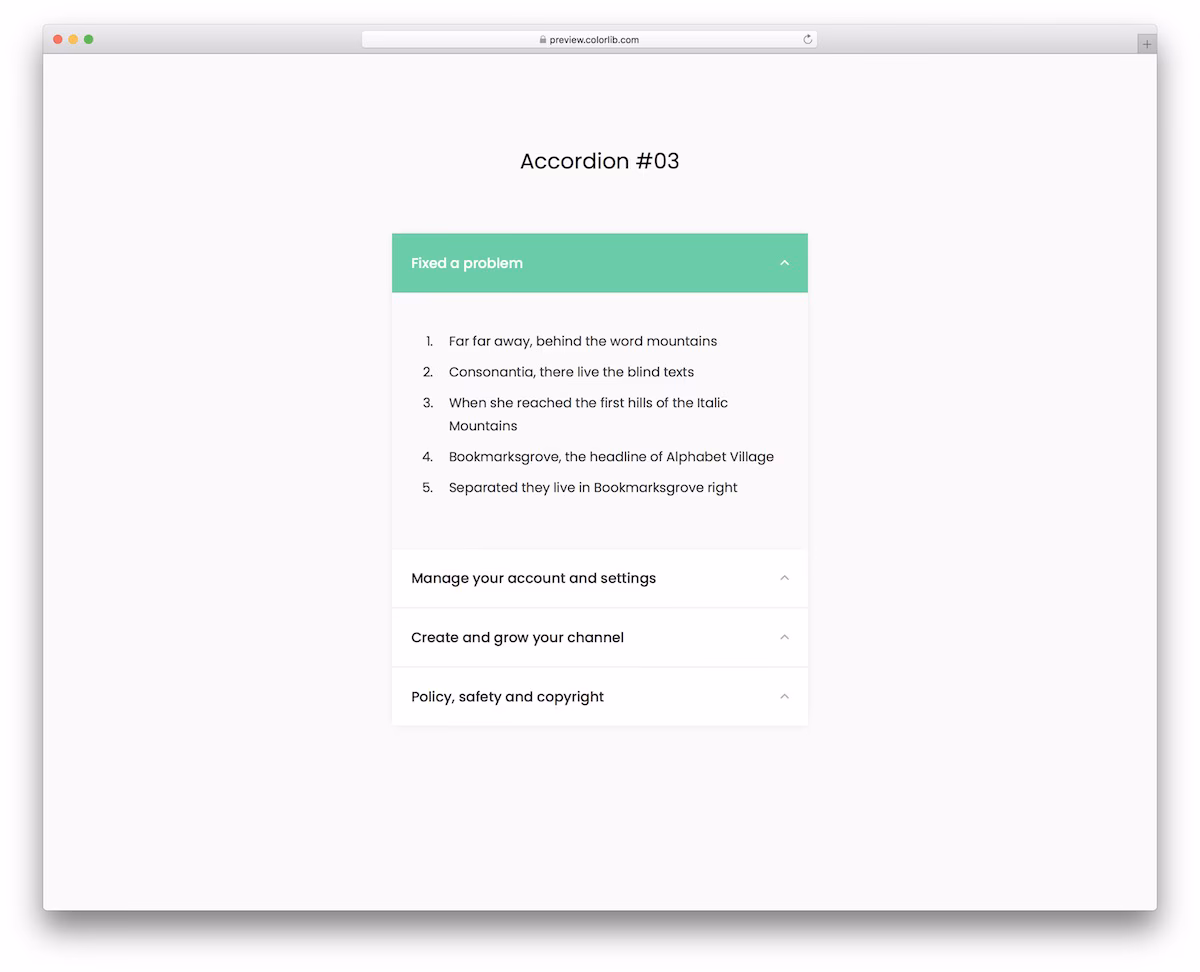 Bootstrap Accordion V03