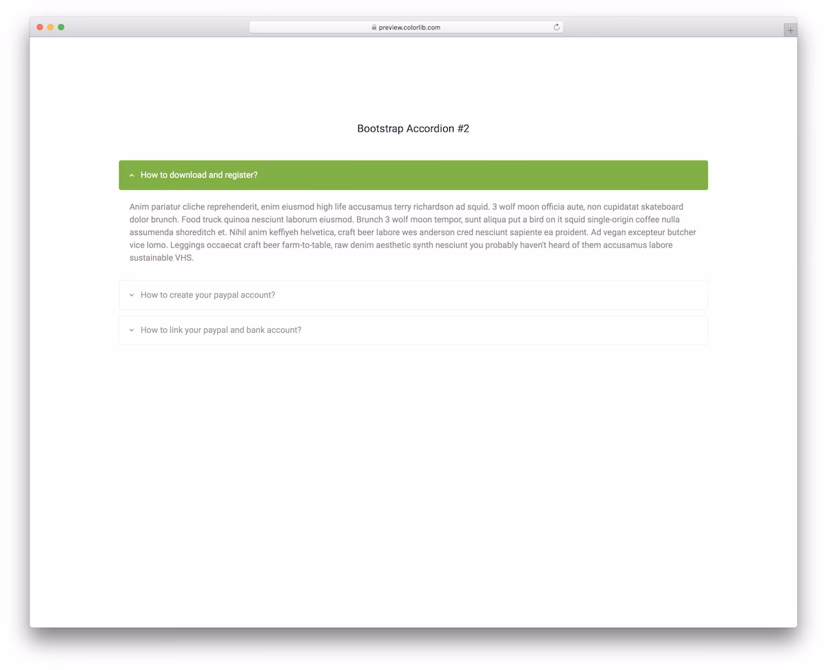 Bootstrap Accordion V12