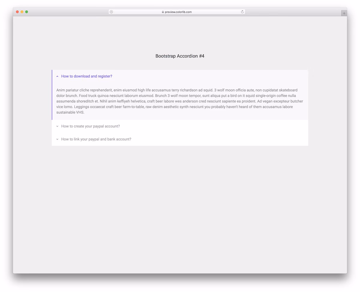 Bootstrap Accordion V14