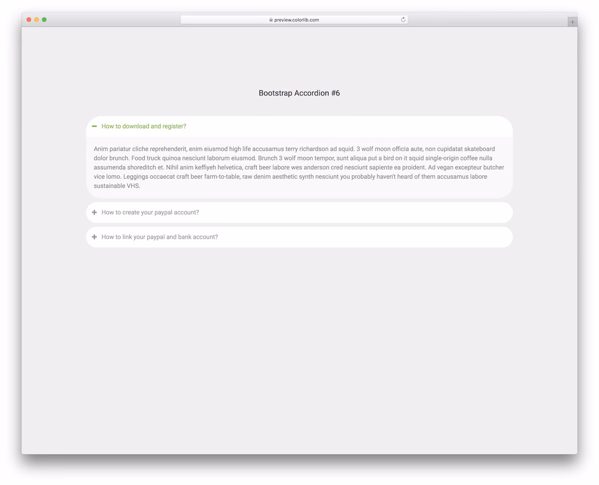 Bootstrap Accordion V16