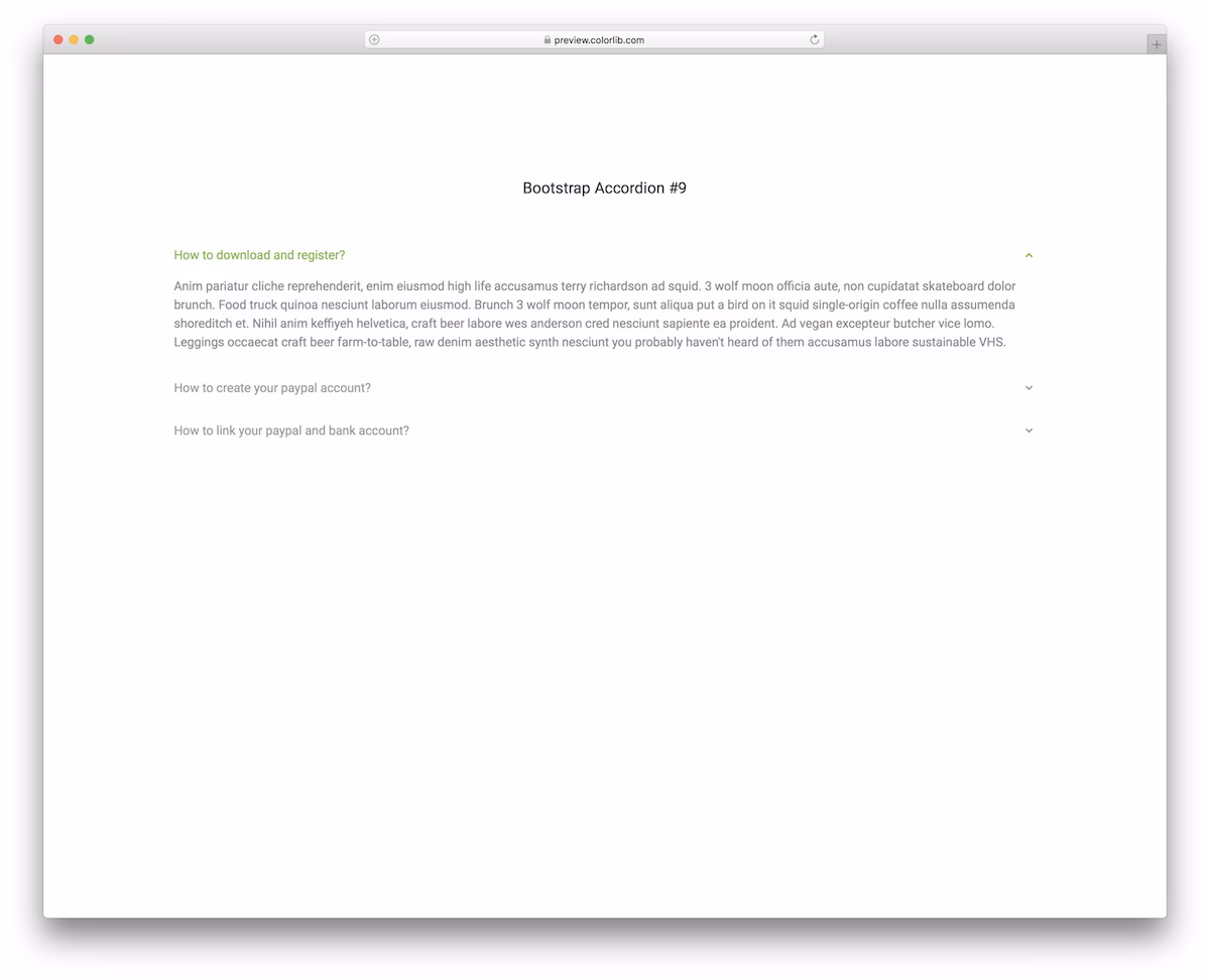 Bootstrap Accordion V19
