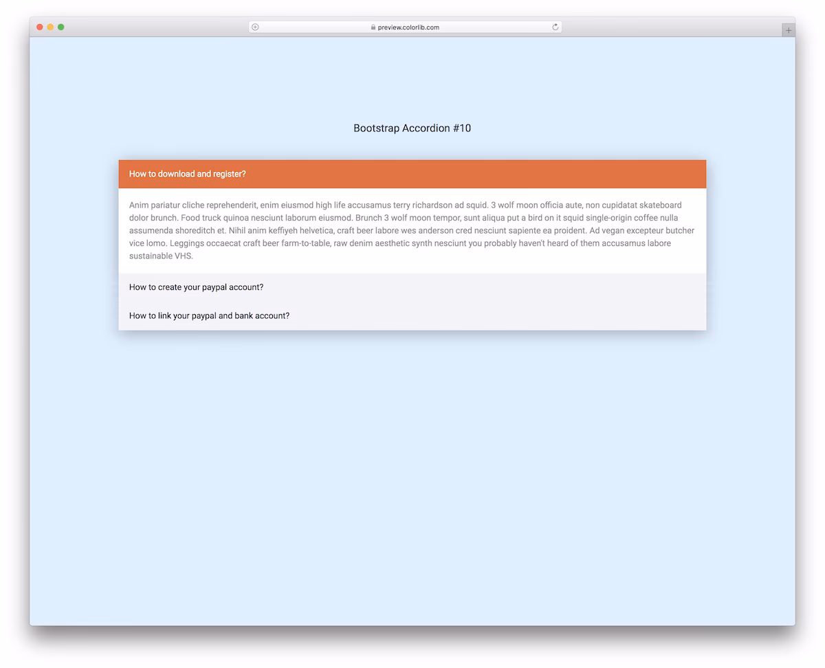 Bootstrap Accordion V20