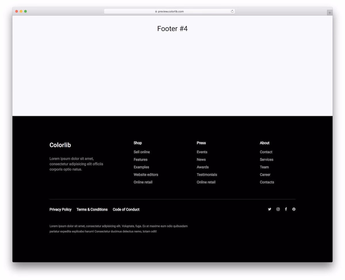 Bootstrap Footer V04