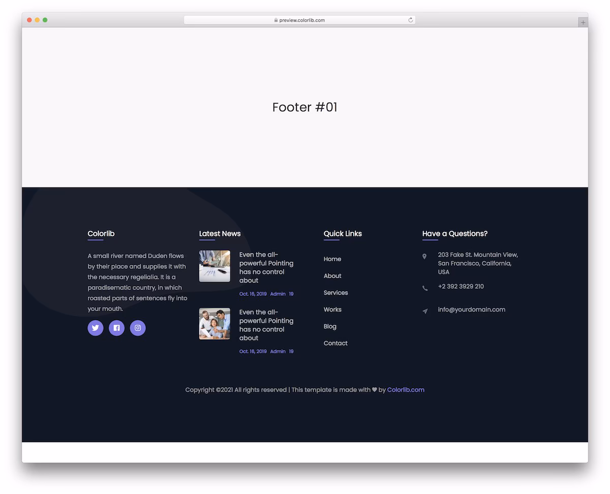 Bootstrap Footer V11