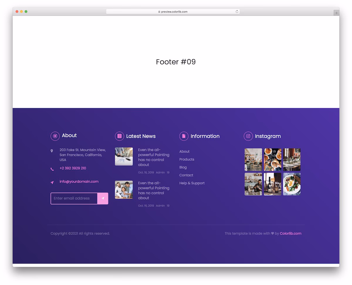 Bootstrap Footer V19