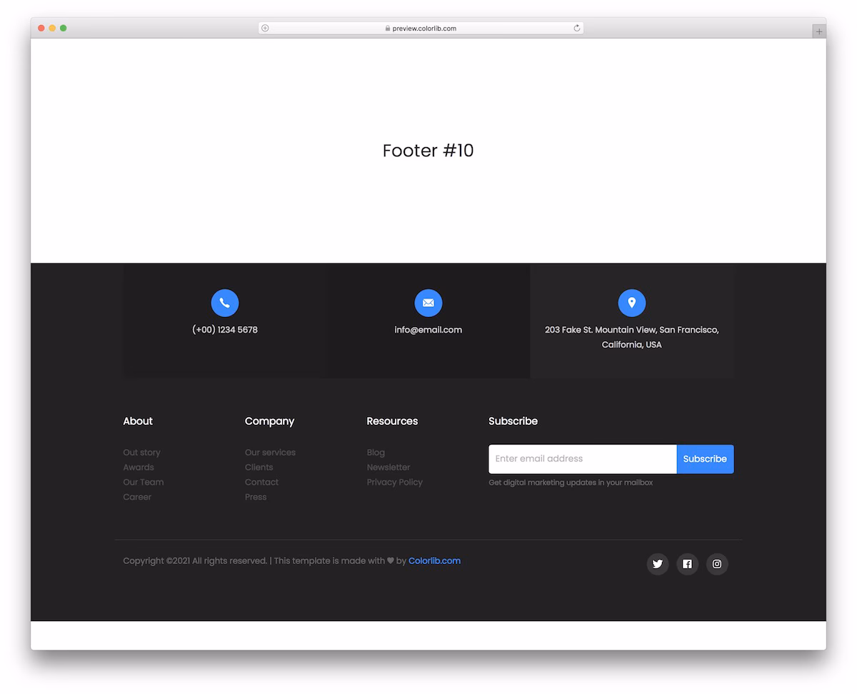 Bootstrap Footer V20