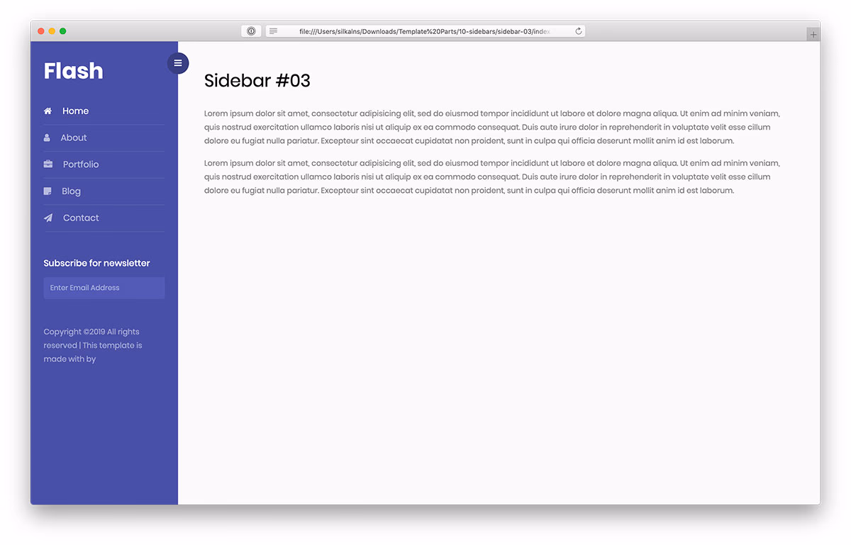 Bootstrap Sidebar V03