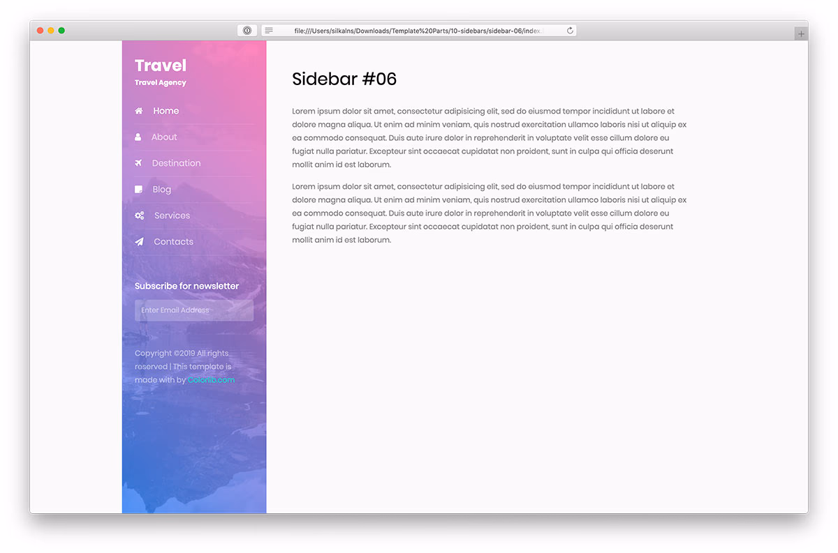 Bootstrap Sidebar V06