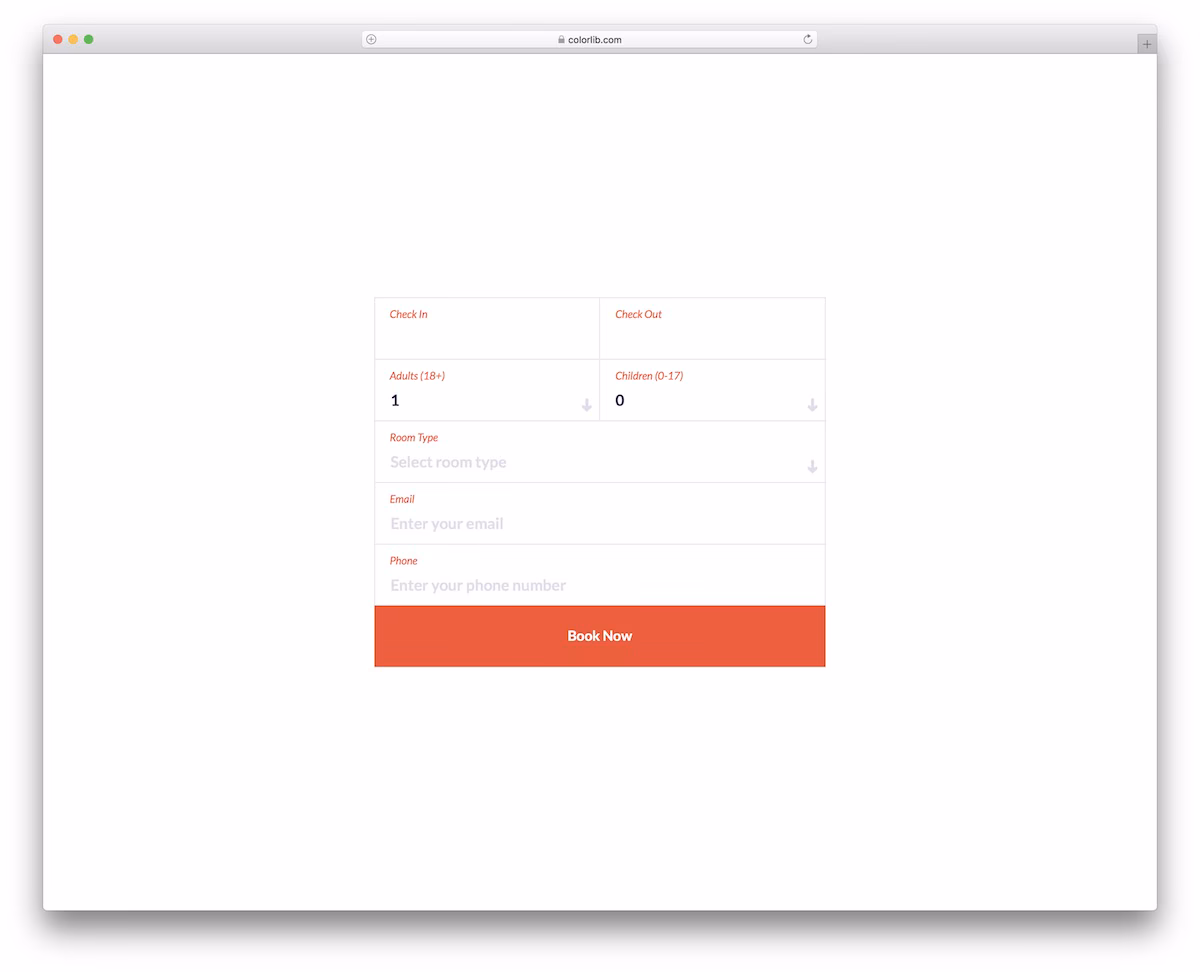 Colorlib Booking Form V10