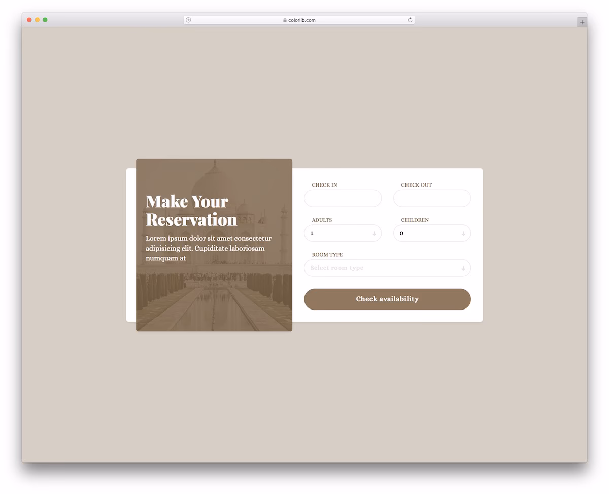 Colorlib Booking Form V17