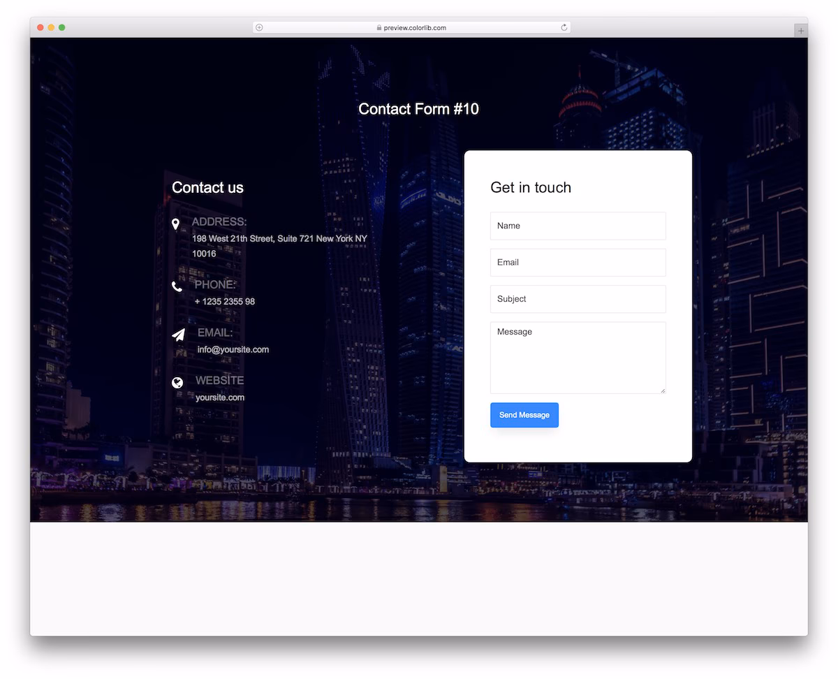 Contact Form V10